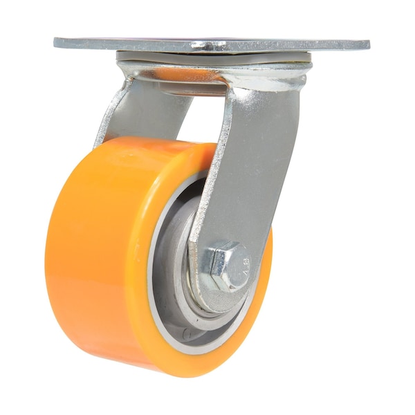 Vestil CST-VE-4X2PUA-S Polyurethane Swivel Caster 4 In. Diameter x 2 In. Width 660 Lb. Capacity Orange/Gray