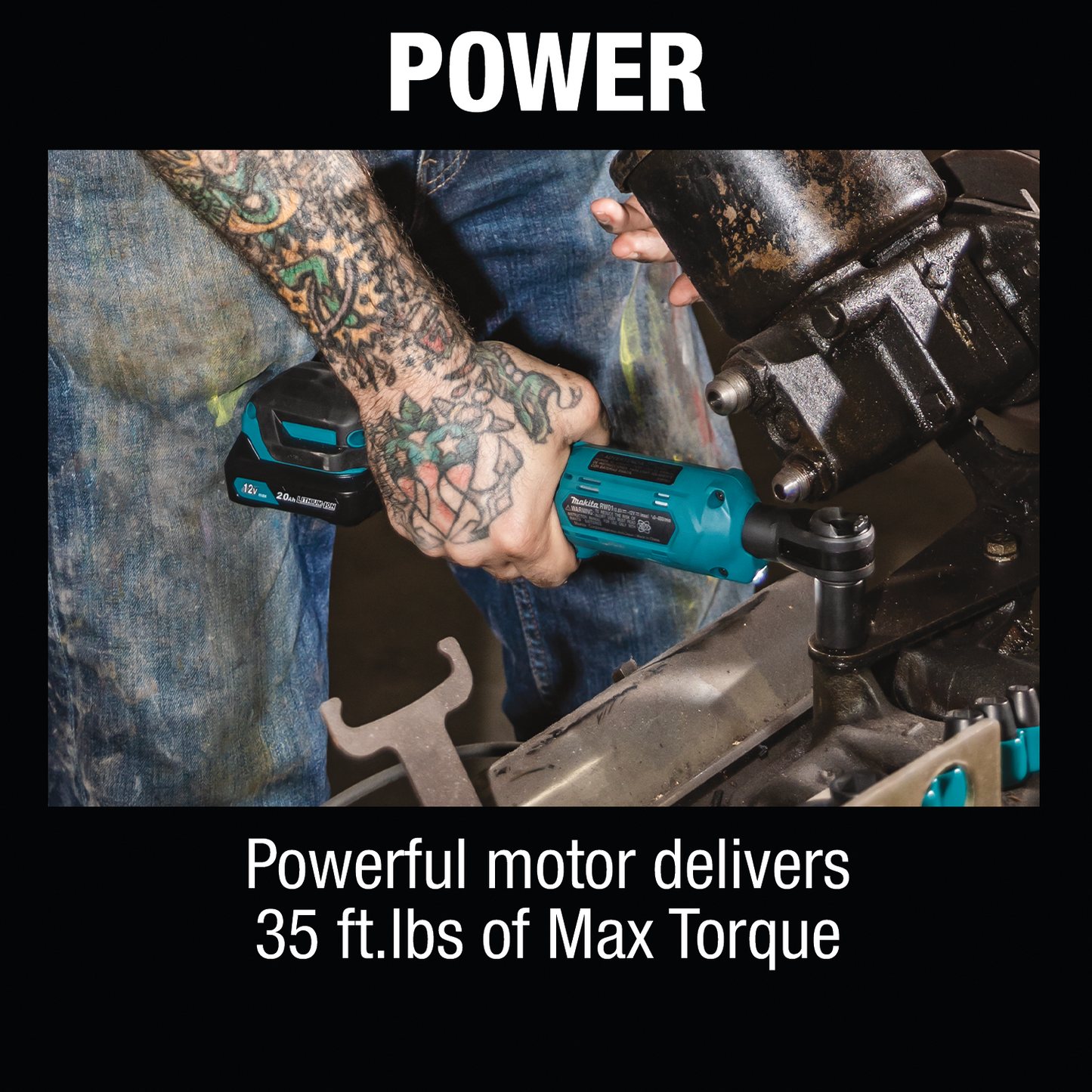 Makita RW01R1 12V max CXT® Lithium‘Ion Cordless 3/8" / 1/4" Sq. Drive Ratchet Kit (2.0Ah)