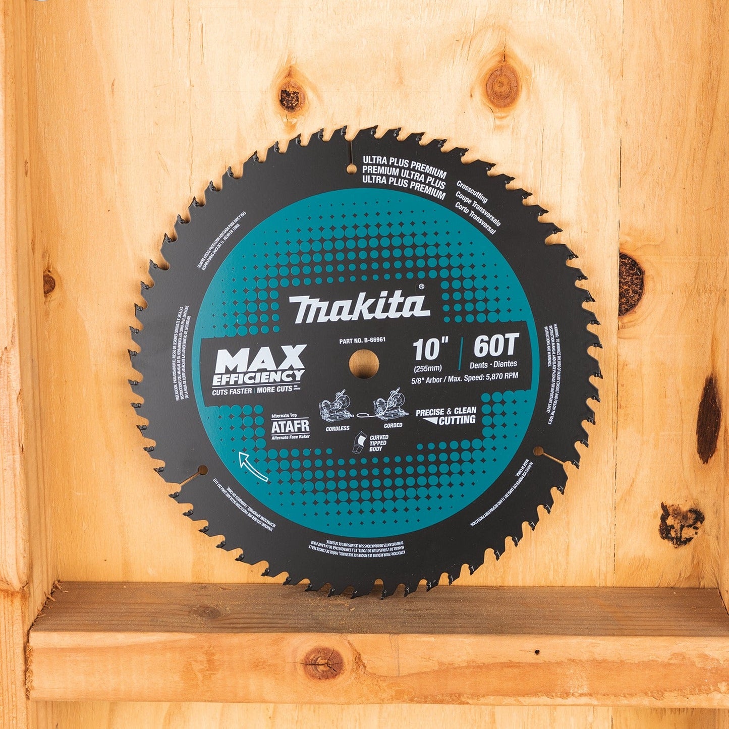 Makita B-66961 10" 60T Carbide‘Tipped Max Efficiency Miter Saw Blade