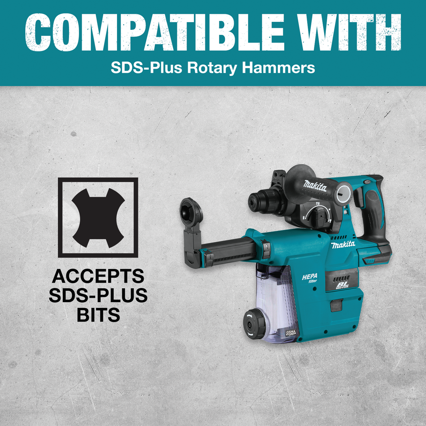 Makita B-60969 5 Pc. SDS‘PLUS Bit Set, 2‘Cutter