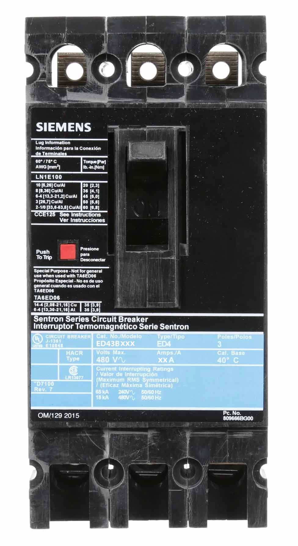 Siemens ED43B080L BREAKER