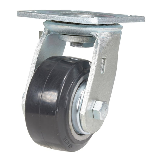 Vestil CST-VE-4X2MRA-S Rubber Swivel Caster 4 In. Diameter x 2 In. Width 551 Lb. Capacity Black/Gray