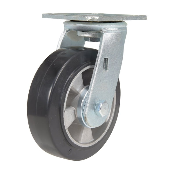 Vestil CST-VE-6X2MRA-R Rubber Rigid Caster 6 In. Diameter x 2 In. Width 771 Lb. Capacity Black/Gray