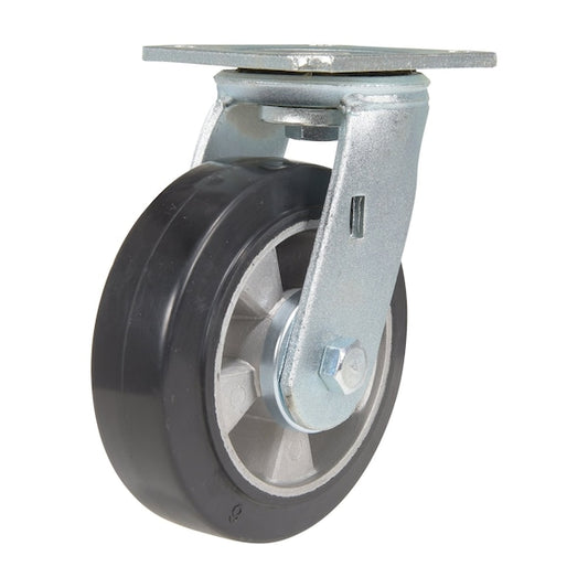Vestil CST-VE-6X2MRA-R Rubber Rigid Caster 6 In. Diameter x 2 In. Width 771 Lb. Capacity Black/Gray