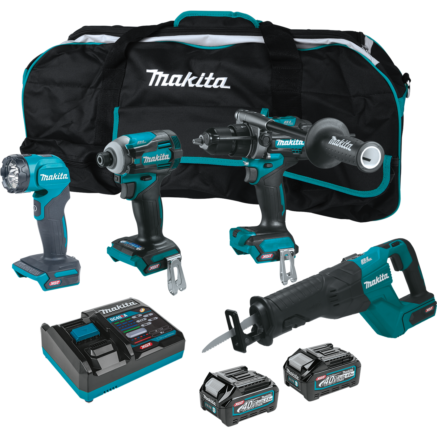 Makita GT401M1D1 40V max XGT® Brushless Cordless 4‘Pc. Combo Kit (2.5Ah/4.0Ah)