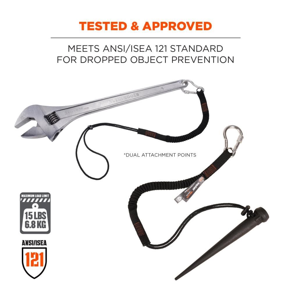 Ergodyne 19010 Squids 3105 Tool Lanyard - Carabiner and Cinch Loop - 15lbs
