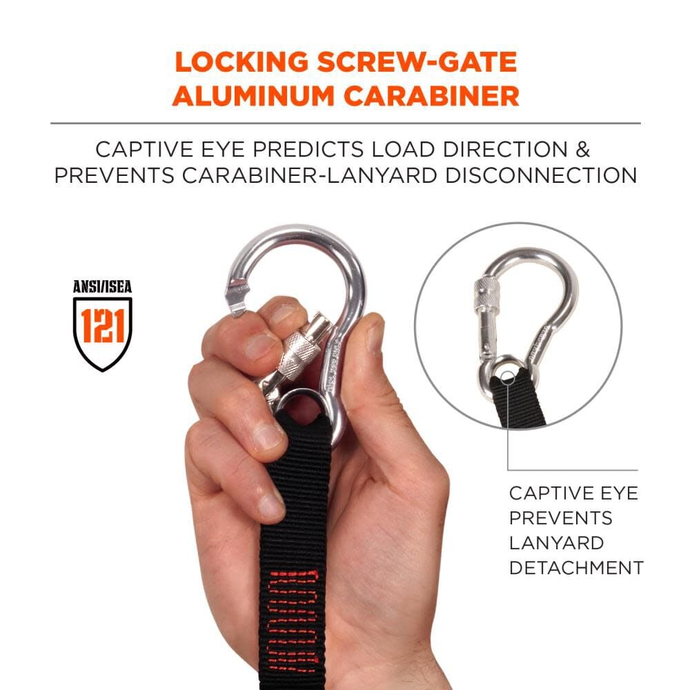 Ergodyne 19010 Squids 3105 Tool Lanyard - Carabiner and Cinch Loop - 15lbs