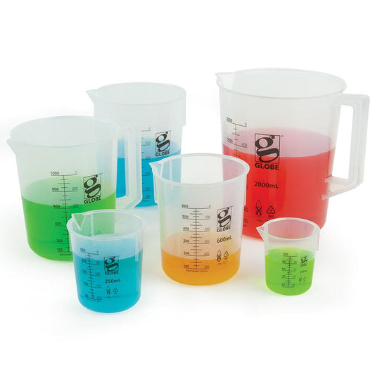 Globe Scientific 3650-100 Beaker Diamond Essentials Griffin Style Low Form Printed Graduations PP 100mL 12/Bag