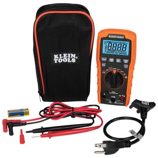 Klein Tools ET270 Digital Multi-Tester, Multimeter with Receptacle Tester