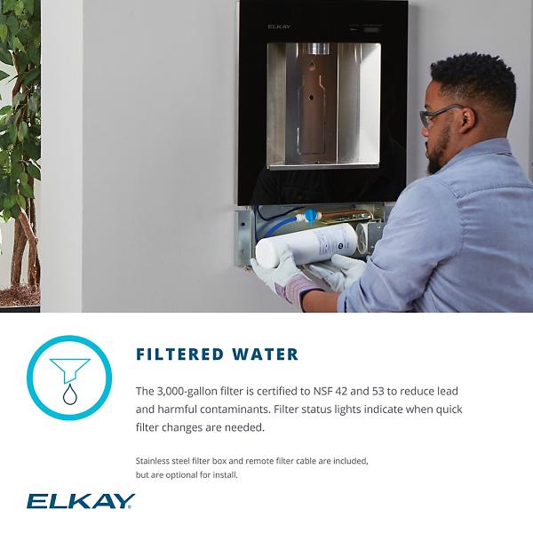 Elkay LBWDC00WHC ezH2O Liv® Pro In-Wall Commercial Filtered Water Dispenser Non-refrigerated Aspen White