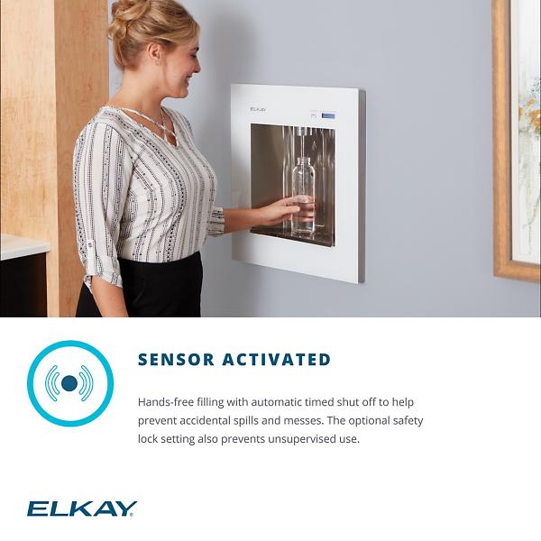 Elkay LBWDC00WHC ezH2O Liv® Pro In-Wall Commercial Filtered Water Dispenser Non-refrigerated Aspen White