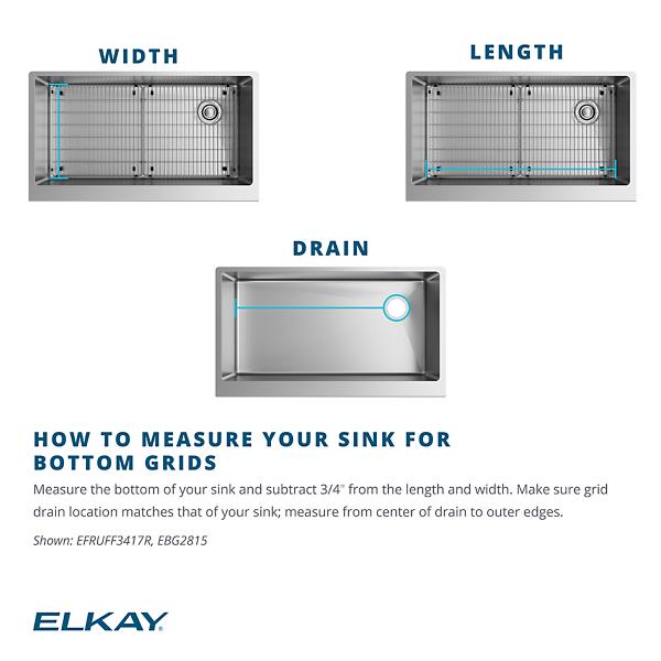 Elkay CTXBG2214 Crosstown Stainless Steel 22-1/4" x 14-1/4" x 1-1/4" Bottom Grid