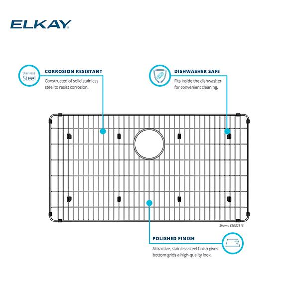 Elkay GFOBG1717SS Stainless Steel 16" x 16" x 11/16" Bottom Grid