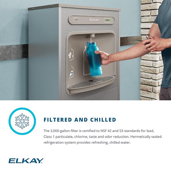 Elkay DSSBF8S ezH2O® Floor Standing Bottle Filling Station Filtered Refrigerated Stainless Steel