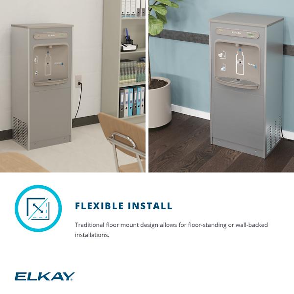 Elkay DSSBF8S ezH2O® Floor Standing Bottle Filling Station Filtered Refrigerated Stainless Steel