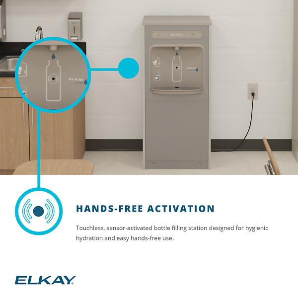 Elkay DSSBF8S ezH2O® Floor Standing Bottle Filling Station Filtered Refrigerated Stainless Steel