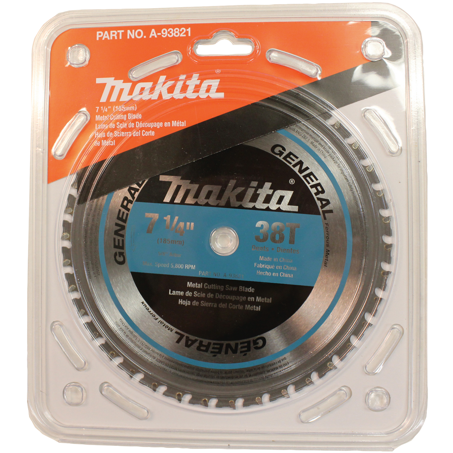 Makita A-93821 7‘1/4" 38T Carbide‘Tipped Saw Blade, Ferrous Metal