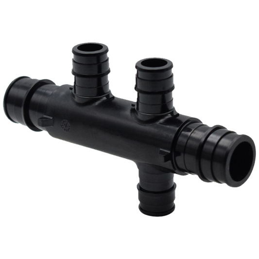 Legend Valves 461-375 3/4" x 3/4" x 1/2" PPSU Plastic Cold Expansion PEX Opposing Multi-Port Tee