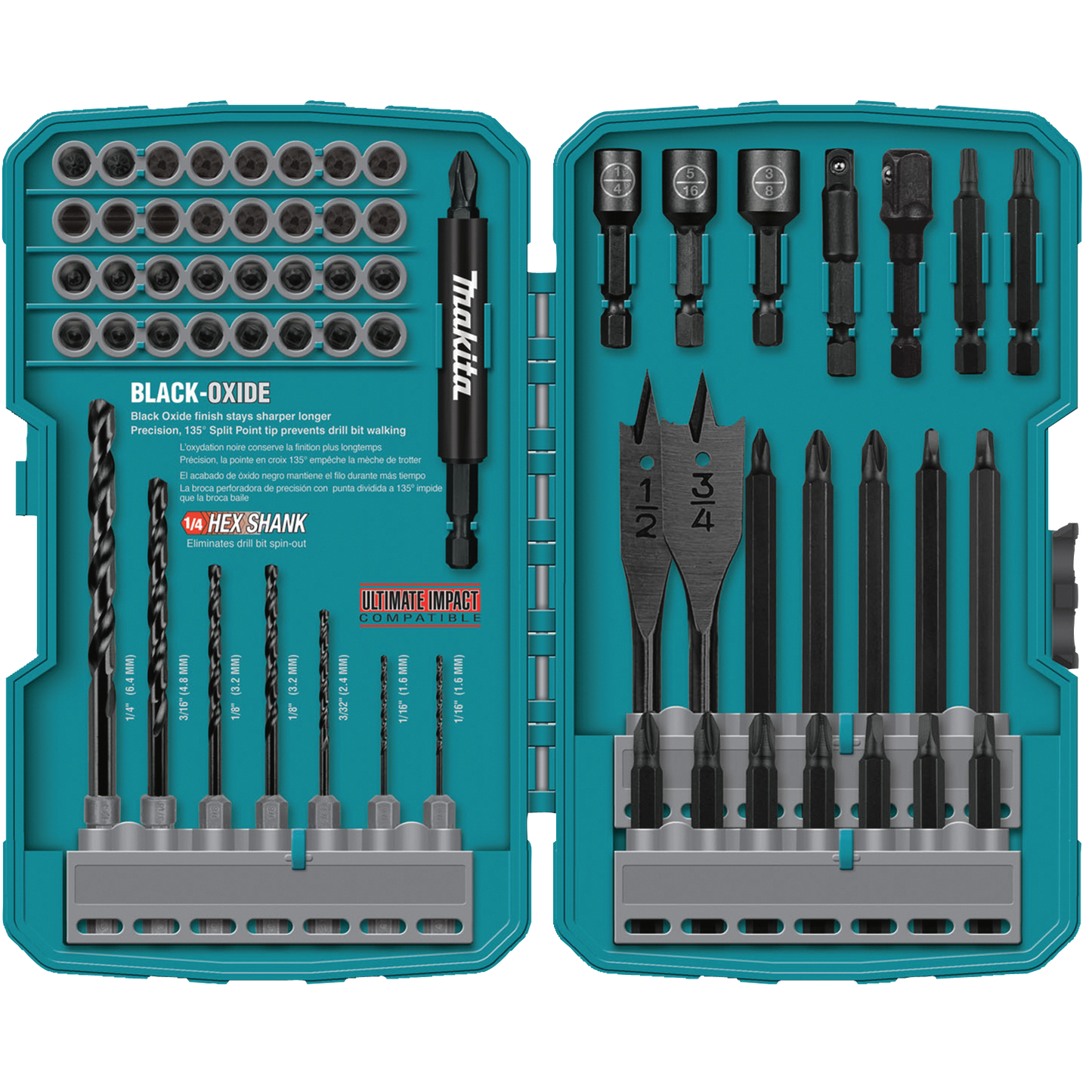 Makita T-01725 Contractor‘Grade Bit Set, 70‘Pc.