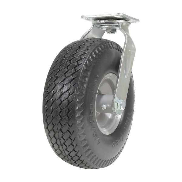 Vestil CST-F-10X3FM-S Flat-Free Swivel Caster 10 In. Diameter x 3 In. Width 300 Lb. Capacity Black/Gray