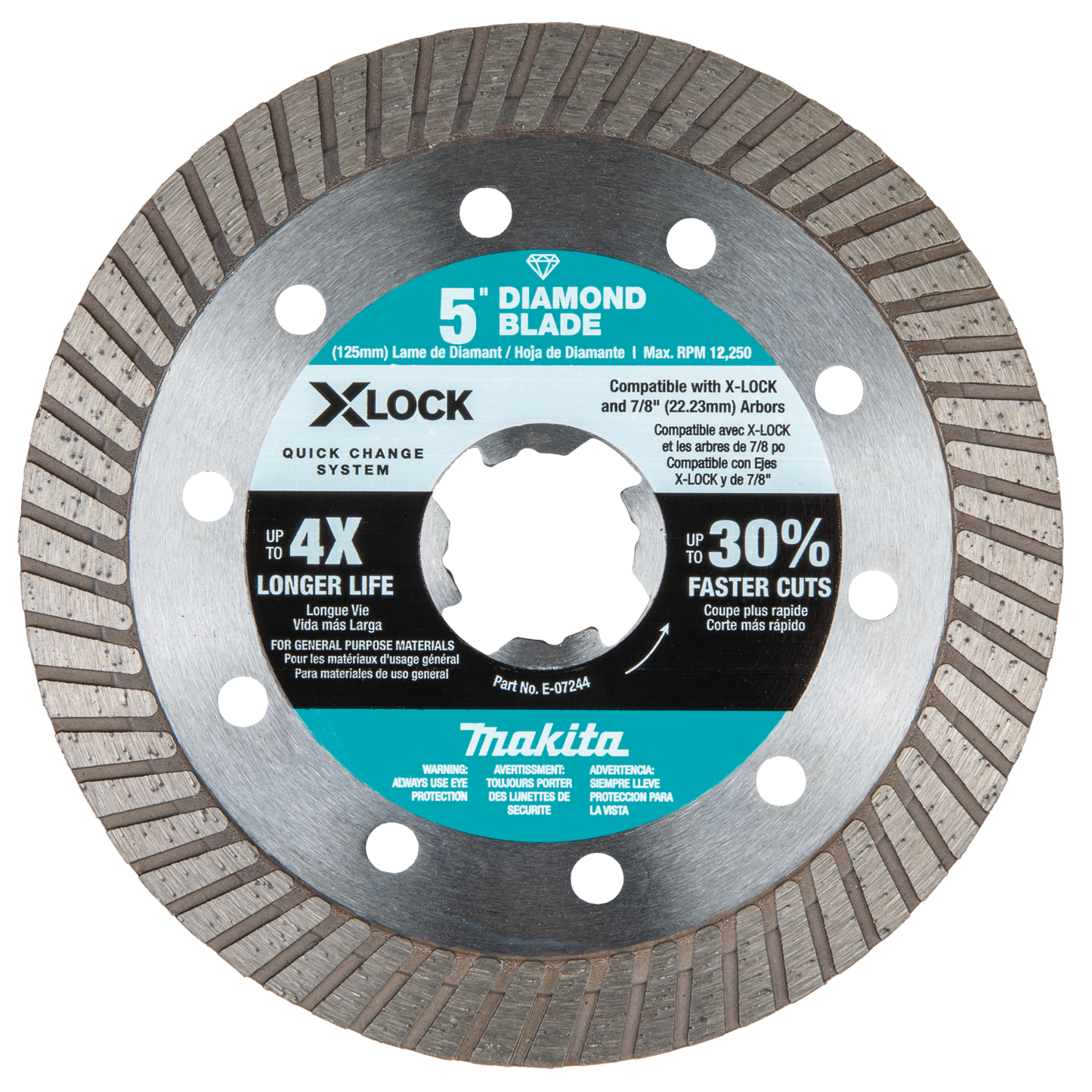 Makita E-07244 X‘LOCK 5" Turbo Rim Diamond Blade for Masonry Cutting