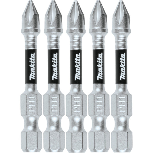 Makita E-00907 Impact XPS® #1 Phillips 2" Power Bit, 5/pk