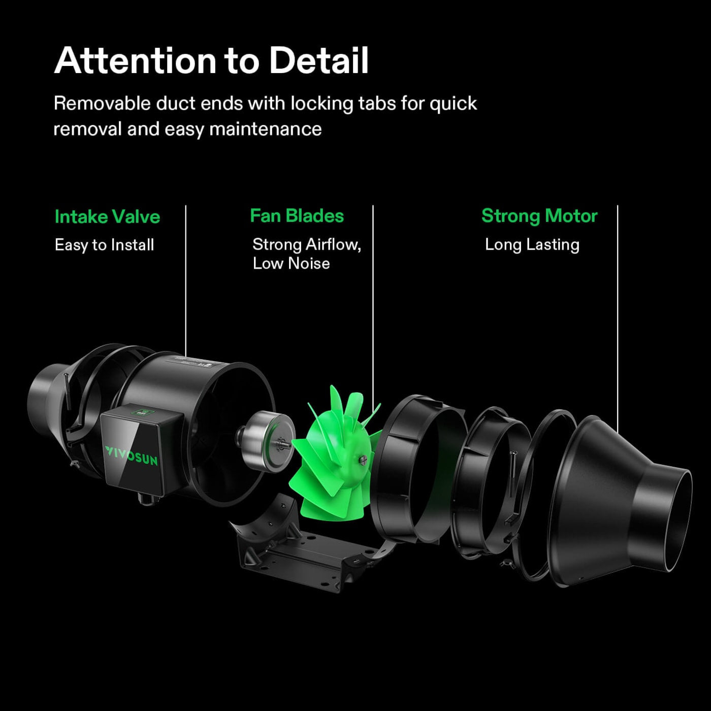 Vivosun AeroZesh G4 Inline Fan 4' with E12 Speed Controller, PWM-Controlled EC Fan for Grow Tent Ventilation