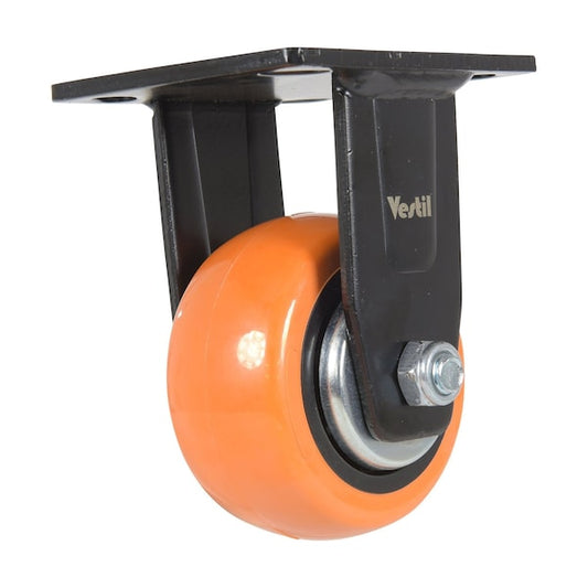 Vestil CST-E6-4X2PUP-R Polyurethane Rigid Caster 4 In. Diameter x 2 In. Width 551 Lb. Capacity Orange/Silver