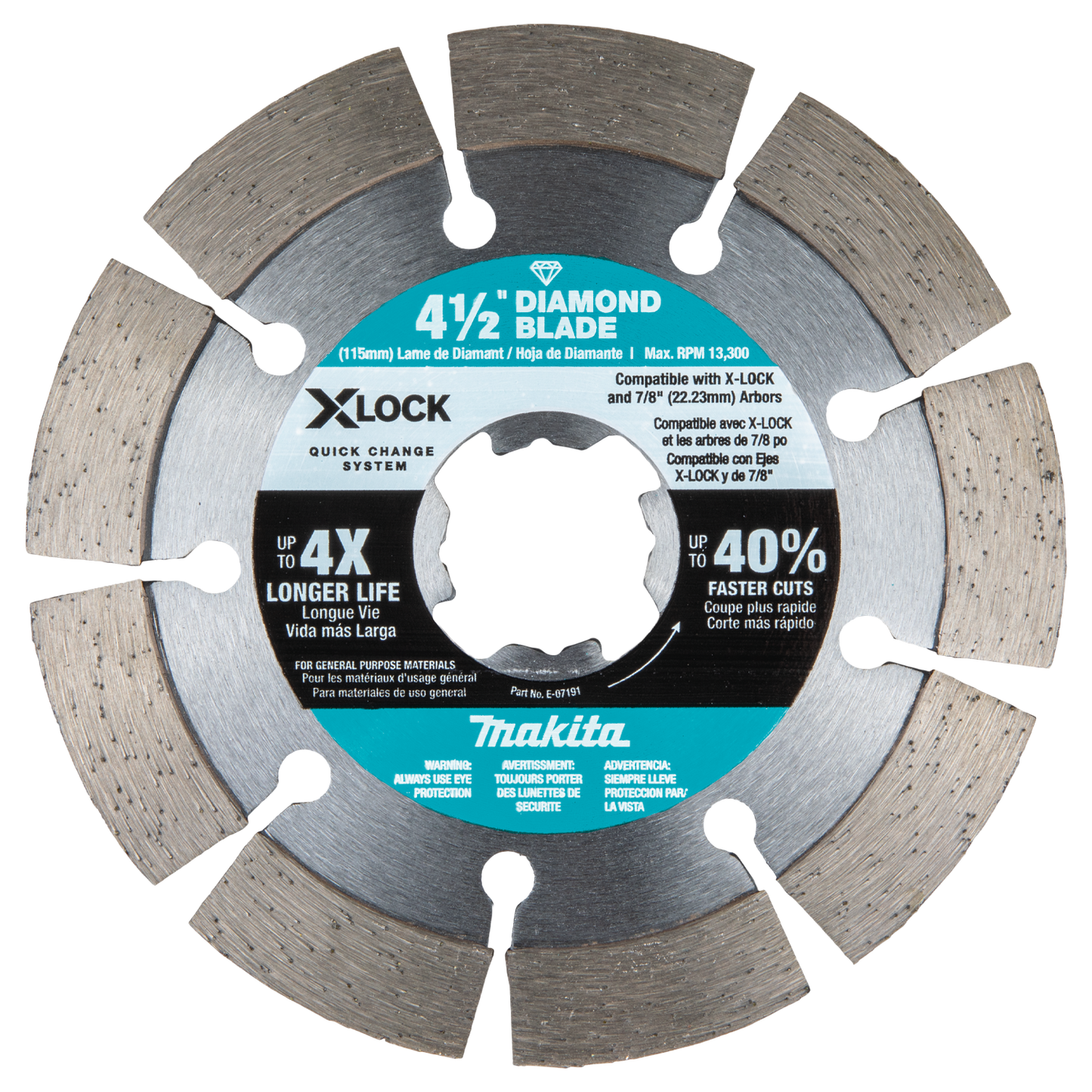 Makita E-07191 X‘LOCK 4‘1/2" Segmented Diamond Blade for Masonry Cutting