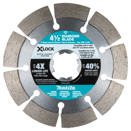 Makita E-07191 X‘LOCK 4‘1/2" Segmented Diamond Blade for Masonry Cutting