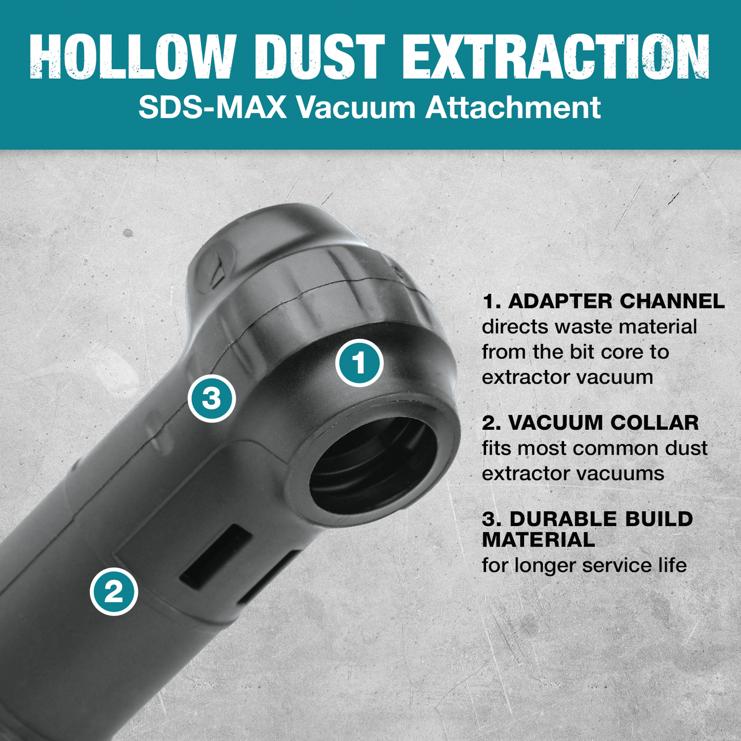 Makita B-63943 Vacuum Attachment, SDS‘MAX Dust Extraction Drill Bits