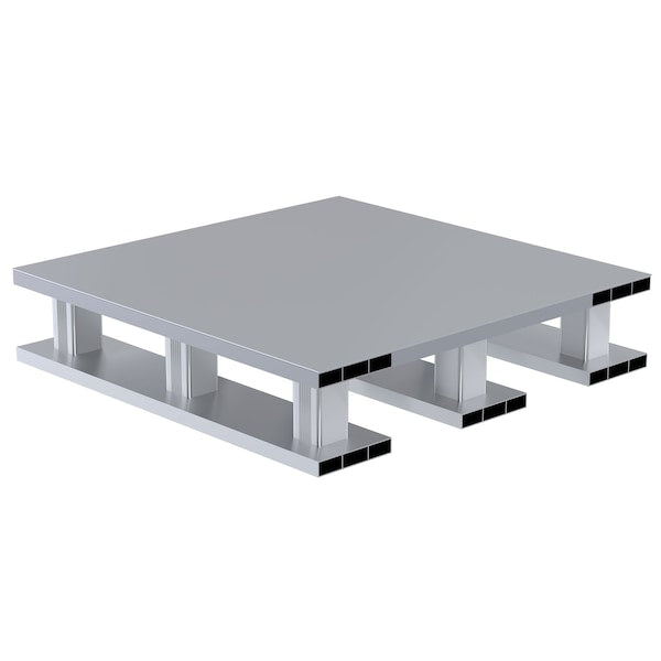 Vestil AP-ST-2424-SB Aluminum Half Pallet, 24 in L, 24 in W, 5.0625 H
