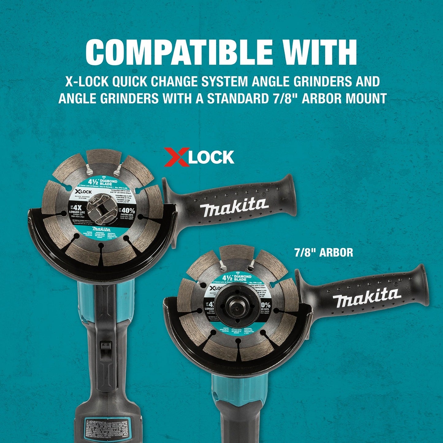 Makita E-12647 X‘LOCK 4‘1/2" Diamond Blade Variety Pack for Masonry Cutting, 3/pc