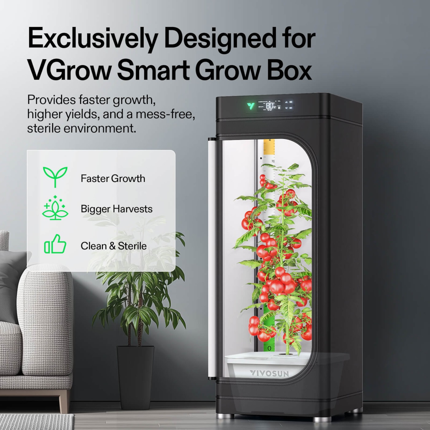 Vivosun VGrow DWC Hydroponics Growing System Kit for VGrow Smart Grow Box, 4-Gallon Deep Water Culture with Air Stones and Rapid Rooters, Not Compatible with E42A