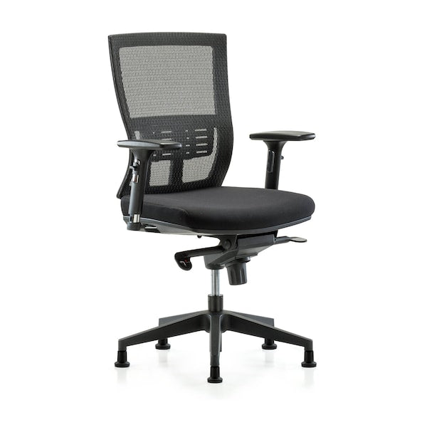 Blue Ridge Ergonomics MOD-MDHCH-RG-C2-A2-RG Modern Oxford Mesh Back Chair with Knee-Bend Control, 3D Adjustable Arms, & Stationary Glides
