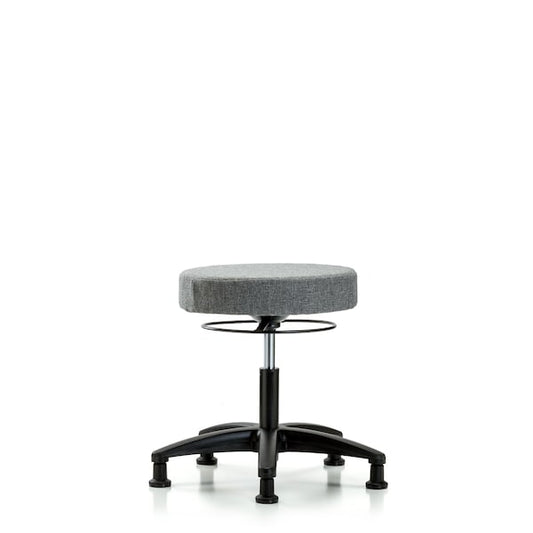 Blue Ridge Ergonomics FDHSO-RG-RG-F44 Rutledge Fabric Stool without Back - Desk Height with Stationary Glides in Gray Fabric