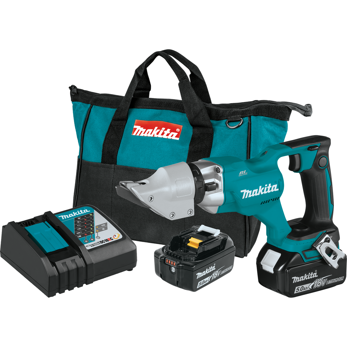 Makita XSJ03T 18V LXT® Lithium‘Ion Brushless Cordless 14 Gauge Straight Shear Kit (5.0Ah)