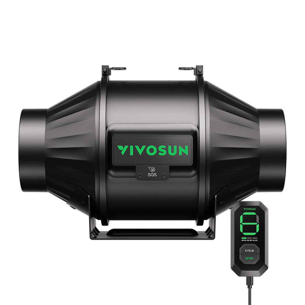 Vivosun AeroZesh T4 Inline Fan 4' with E12 Speed Controller, PWM-Controlled EC Fan for Grow Tent Ventilation