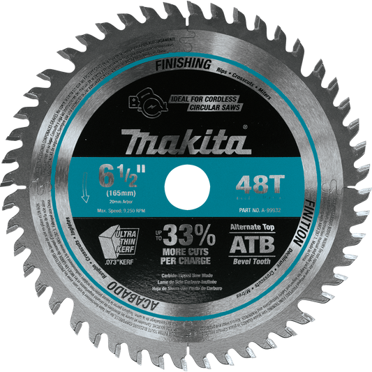 Makita A-99932 6‘1/2" 48T Carbide‘Tipped Cordless Plunge Saw Blade