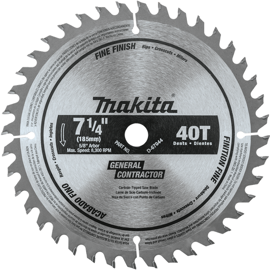 Makita D-67044 7‘1/4" 40T Carbide‘Tipped Circular Saw Blade, Fine Crosscutting