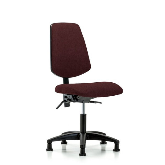 Blue Ridge Ergonomics FDHCH-MB-RG-T0-A0-RG-F41 Rutledge Fabric Chair - Desk Height with Medium Back & Stationary Glides in Burgundy Fabric
