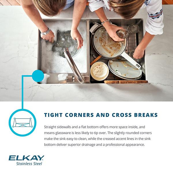Elkay ECTRU24179RTC Crosstown® 18 Gauge Stainless Steel 25-1/2" x 18-1/2" x 9" Single Bowl Undermount Sink Kit