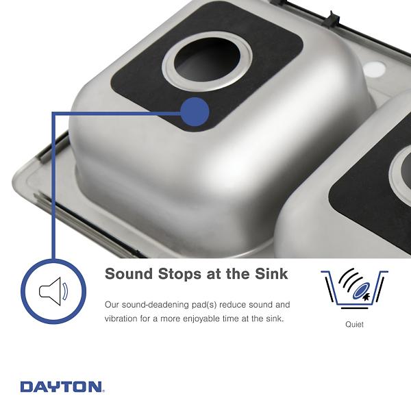 Elkay DSE23322 Dayton® Stainless Steel 33" x 22" x 8-1/16" Equal Double Bowl Drop-in Sink