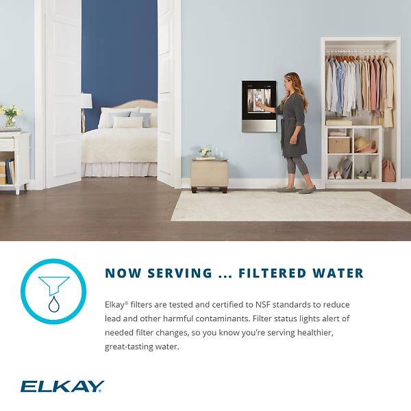 Elkay LBWD00BKC ezH2O Liv® Built-in Filtered Water Dispenser Non-refrigerated Midnight