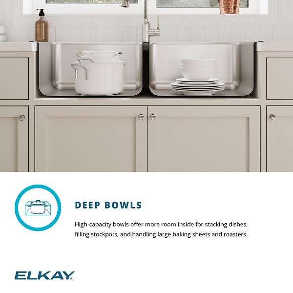 Elkay DLR432210 Lustertone® Classic Stainless Steel 43" x 22" x 10-1/8" Equal Double Bowl Drop-in Sink