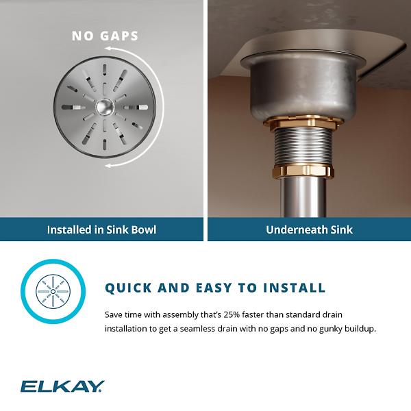 Elkay LKPD1 Perfect Drain® Fitting Type 304 Stainless Steel Body and Strainer