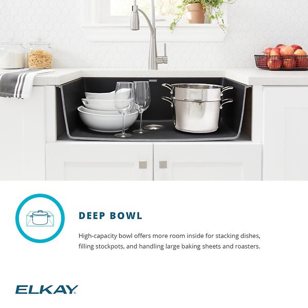 Elkay ELGRU13322C Quartz Classic® 33" x 18-7/16" x 9-7/16" Single Bowl Undermount Sink Kit