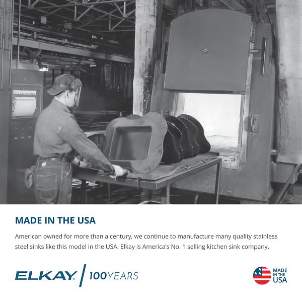 Elkay LRADQ252255 Lustertone® Classic Stainless Steel 25" x 22" x 5-1/2" Single Bowl Drop-in ADA Sink