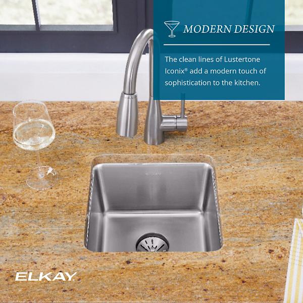 Elkay ELUH3118T Lustertone Iconix® 18 Gauge Stainless Steel 32-3/4" x 19-1/2" x 9" Double Bowl Undermount Sink