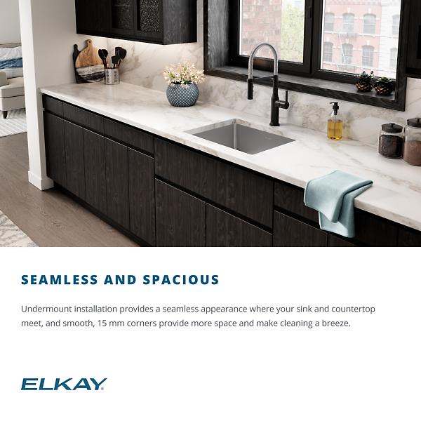 Elkay ECTRU24179RTC Crosstown® 18 Gauge Stainless Steel 25-1/2" x 18-1/2" x 9" Single Bowl Undermount Sink Kit